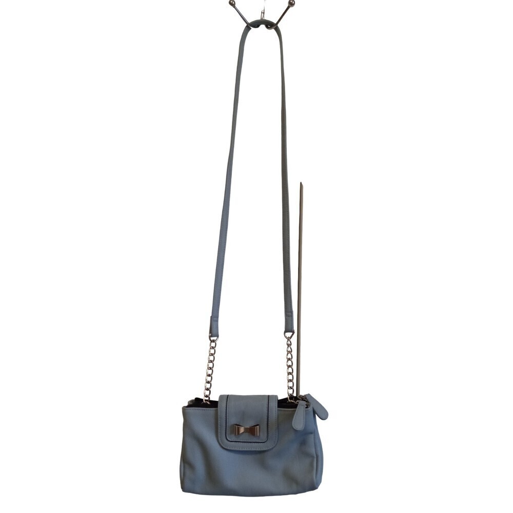 Candies blue faux leather small crossbody